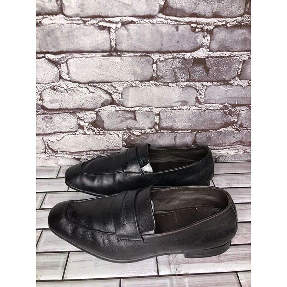 Ermenegildo Zegna Black Leather Square Toe Loafers Dress Shoes Men Sz 8.5M US/42 main image 6